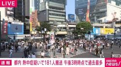都内 熱中症疑いで181人搬送 午後3時時点で過去最多