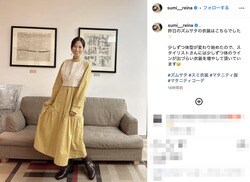 「体のラインが出づらい衣装を」第1子妊娠中の鷲見玲奈、マタニティコーデを披露