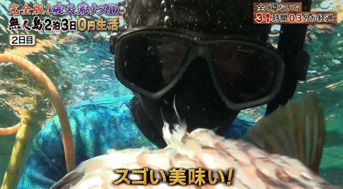 ナスDのワイルドすぎる“海中ランチ”に反響！  視聴者から「無呼吸おどり食い」「産地直食」の声 30枚目