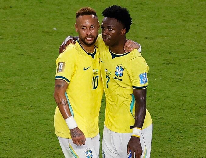 ネイマール（左）とヴィニシウス（右）。（C）Getty Images