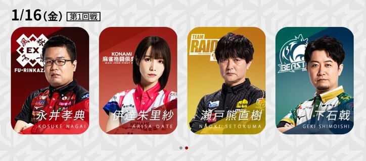 1月16日第1試合の出場選手