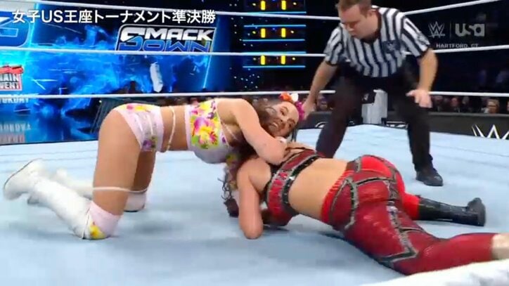 【映像】お騒がせ女子レスラーが“丸め込み”をくらった瞬間