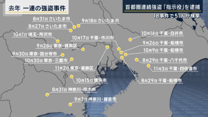 去年　一連の強盗事件