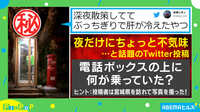 これは怖い!電話ボックスの上に...