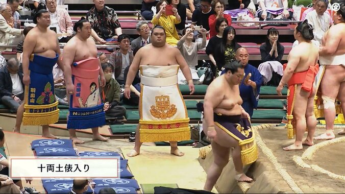 「世界的人気漫画やん」力士の化粧まわしに“異色”のコラボ ひと際目立つ絵柄にファン大興奮 2枚目