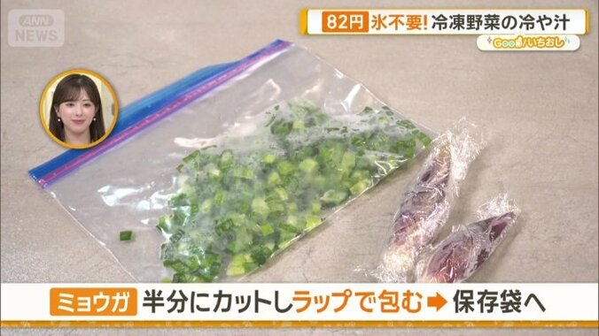 小ネギとミョウガもそれぞれ冷凍