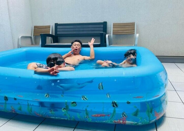  ココリコ・遠藤の妻、自宅でプール開きしたことを報告「大活躍しそう！」 
