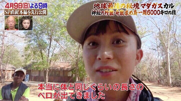 体と同じ長さの舌で獲物を捕食するカメレオン…驚異のスピードにテレ朝女子アナ驚愕「本当に体と同じくらいの長さのベロが…」