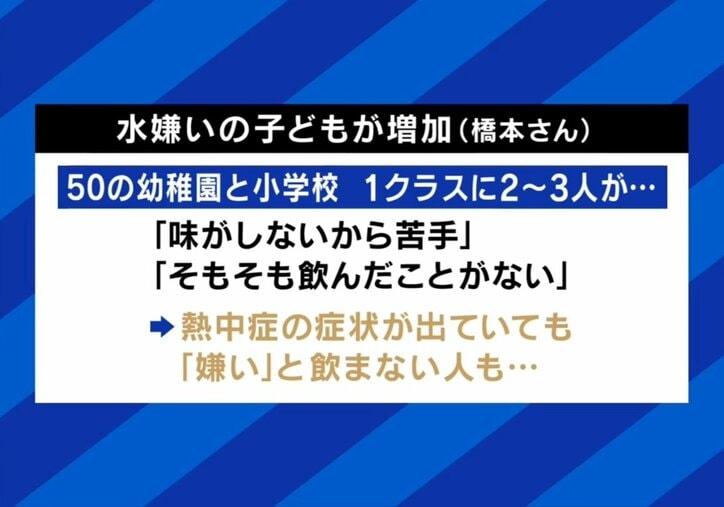 酷暑&熱中症気味でも「水が飲めない人」が増加 「脱水で入院。血管がしぼんだ」識者「水は生活のベース。冷やせば飲める場合も」「水は10〜15度が、一番おいしさを感じる」