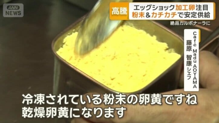 水に溶かすと、通常の卵と同じように使える