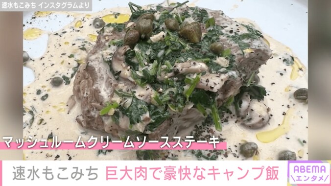 【写真・画像】速水もこみち、巨大肉を使った豪快なキャンプ飯披露し「奥さまが羨ましい」の声 妻・平山あやも反応　2枚目