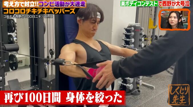 【写真・画像】コロチキ西野、舞台裏で大号泣「勝手に涙出てきて…」美ボディコンテストでの本気度を感じたナダルはドン引き「思ってたんと違う」「RIZINのバックヤード」　1枚目