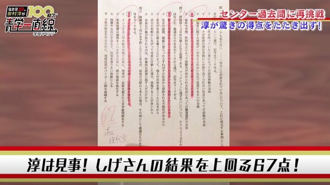 ロンブー田村淳、日本史で100点獲得 青学合格に大きな一歩 2枚目