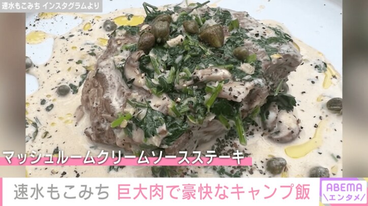 【写真・画像】速水もこみち、巨大肉を使った豪快なキャンプ飯披露し「奥さまが羨ましい」の声 妻・平山あやも反応 2枚目