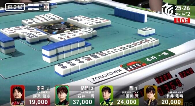 一馬、年一の超絶好配牌