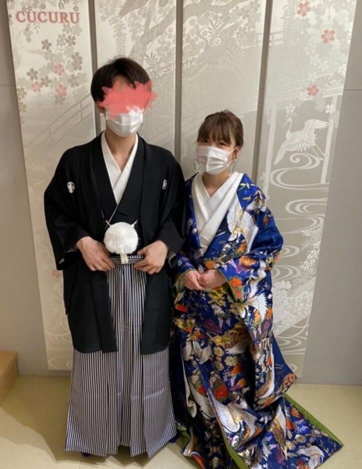あいのり・桃、夫との和装ショットを公開「やっぱりイロモノに目がいっちゃいました」