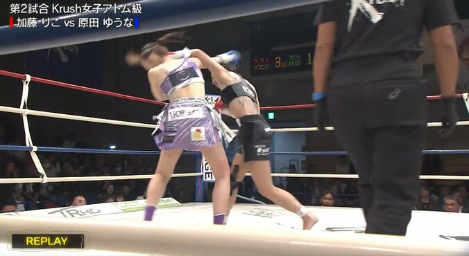 「美人なのに刺青ありすぎ」「背中がすごいことに」左フックで豪快2ダウン！ 圧巻勝利に「バコーンいうたぞ」 3枚目