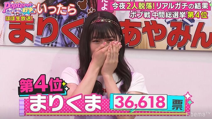 第2次ポプ戦、中間発表で脱落者2名が発表！落ちた候補者は大号泣　そして1位は5万超えのあの子！ 4枚目