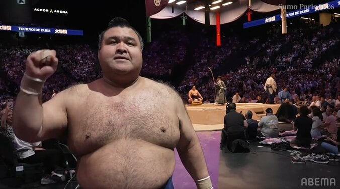 大相撲パリ公演、高安が披露した“カッコよすぎる”ポーズ まるでラオウのような振る舞いを中継カメラが捉えていた 2枚目