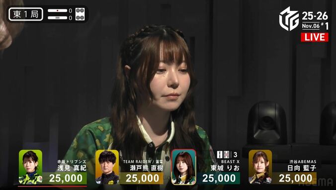 東城、跳満もうれしさを我慢した“むふー”な表情