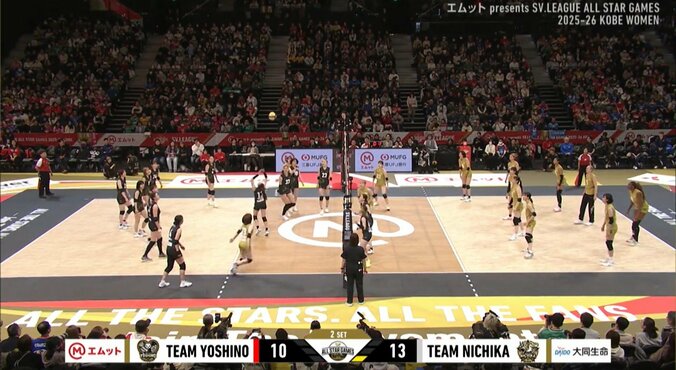 決めたのは金髪の美女選手 女子バレーで“14人対14人”のカオスな光景 見事なブロックで“ピシャリ” 2枚目