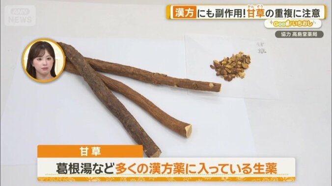 多くの漢方薬に含まれている甘草