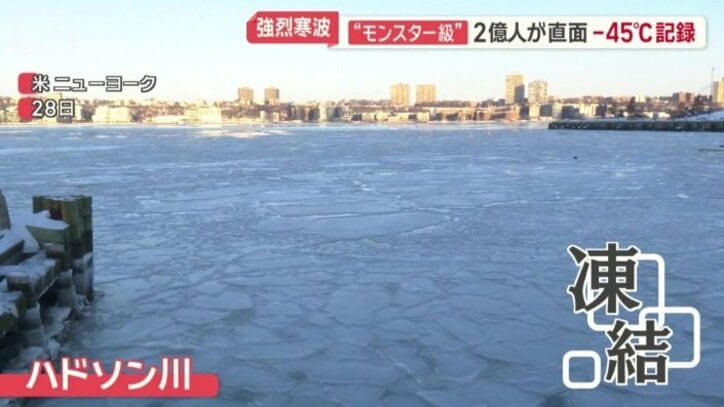 ハドソン川は凍結