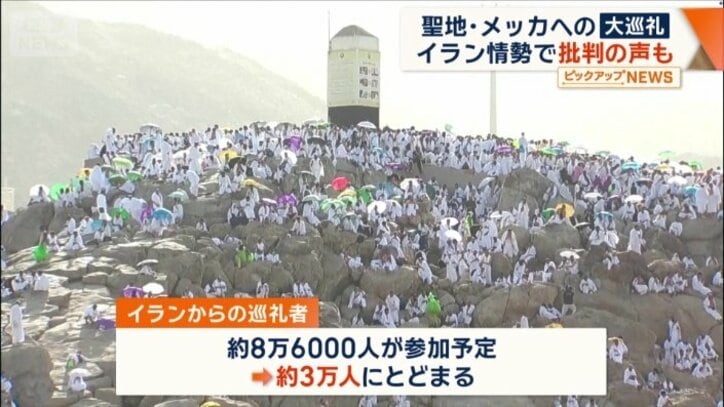 イランからの巡礼者は減少