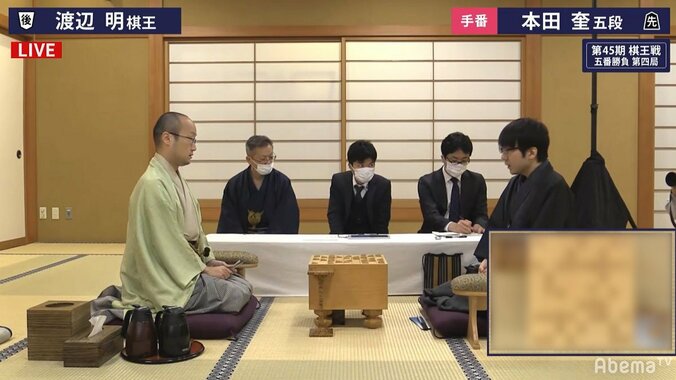 渡辺明棋王、8連覇に視界良好か　持ち時間で本田奎五段を約1時間リード／将棋・棋王戦五番勝負 1枚目