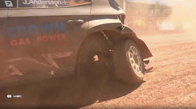 嘘だろ…世界ラリーで車軸が脱落！ “タイヤじゃなくて丸ごと”の衝撃光景に現地実況も驚愕「本当に激しい着地」 4枚目