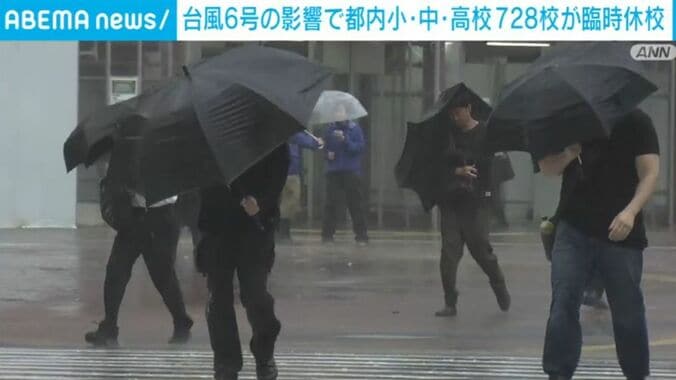 傘を差す人ら