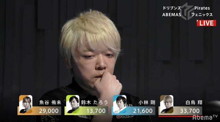 白鳥翔、7戦ぶり“SHOWTIME”絶不調で神頼み実りトップ　チーム首位復帰／麻雀・大和証券Mリーグ