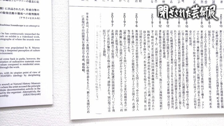 閉ざされた芸術展～集団化した抗議と自主規制に曝された「表現の不自由展・その後」