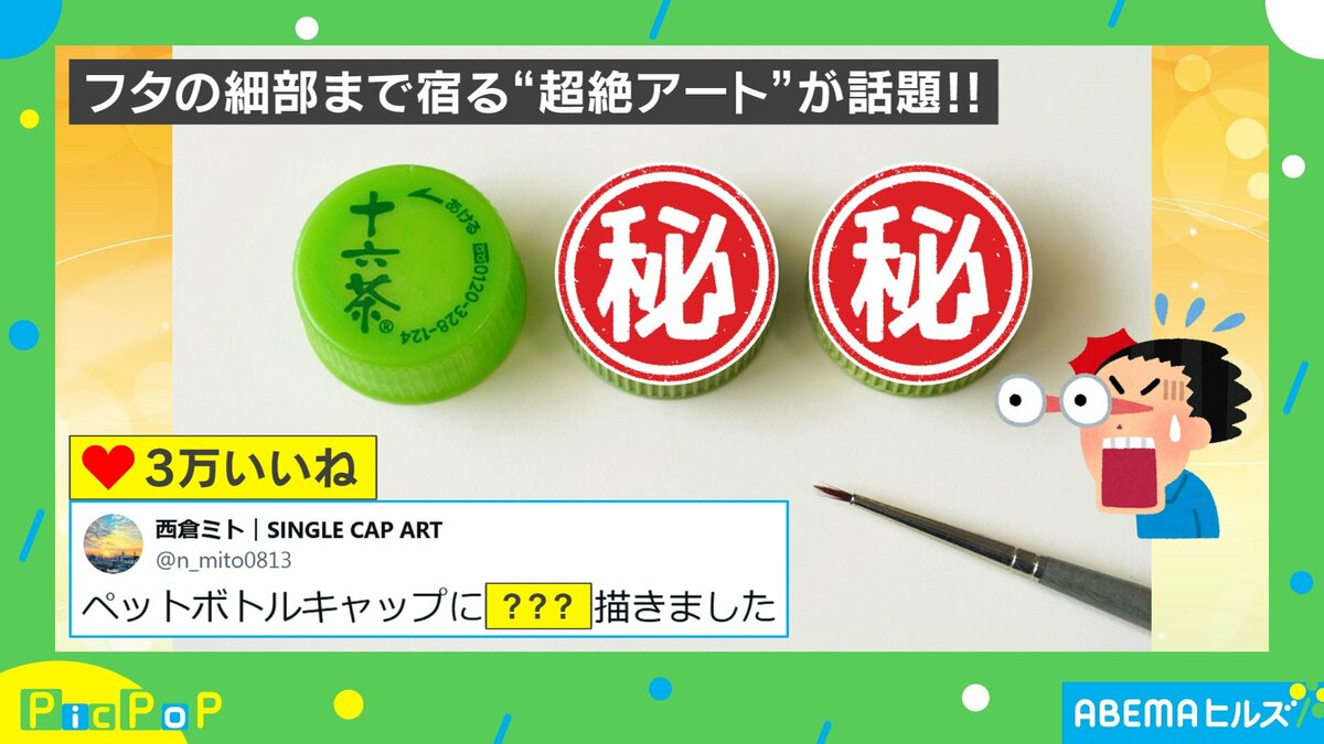 捨てられるはずのペットボトルのキャップがアートに！“超絶技巧”に