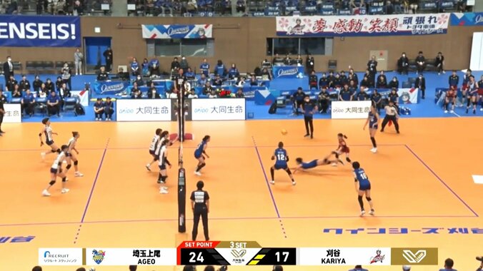 見事なサーブ