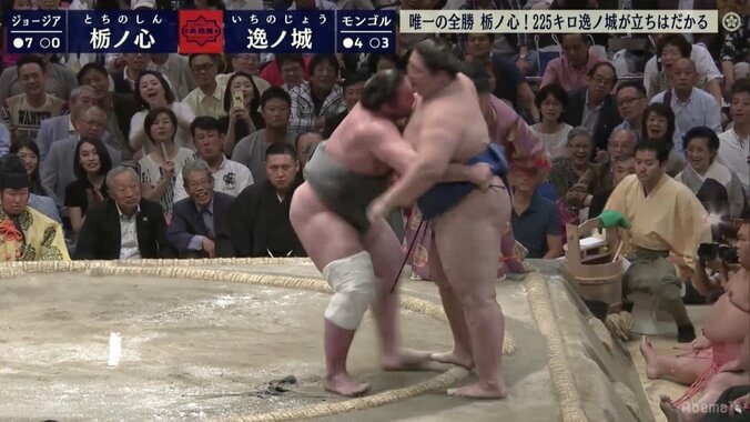 すでに大関相撲！　栃ノ心、225キロ逸ノ城を堂々寄り切り無傷の8連勝　目安の2ケタまであと2勝 1枚目