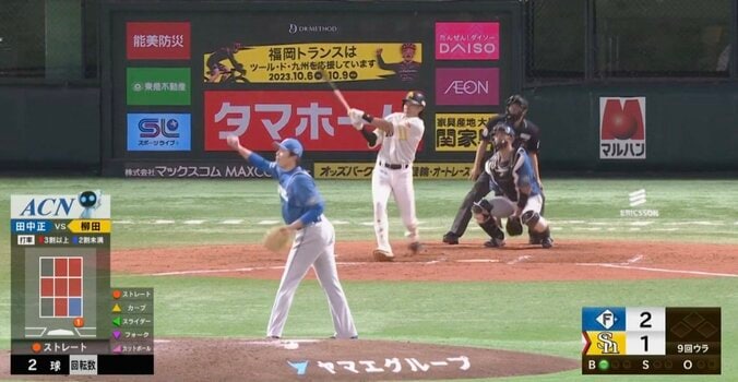 「大谷翔平かよ！」 驚異の打球速度180キロ！ソフトバンク柳田が“恐怖のフルスイング” ジャスティス田中正義の豪速球を打ち砕く“超高速弾丸ライナー”を叩き込んだ瞬間 1枚目