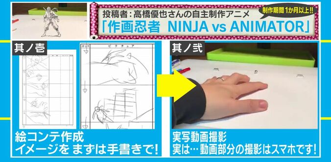 机の上を駆け回る忍者に驚き！あるアニメーターが制作した20秒動画が話題に 2枚目