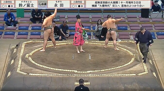 三段目六十一枚目・鈴ノ富士（写真左）