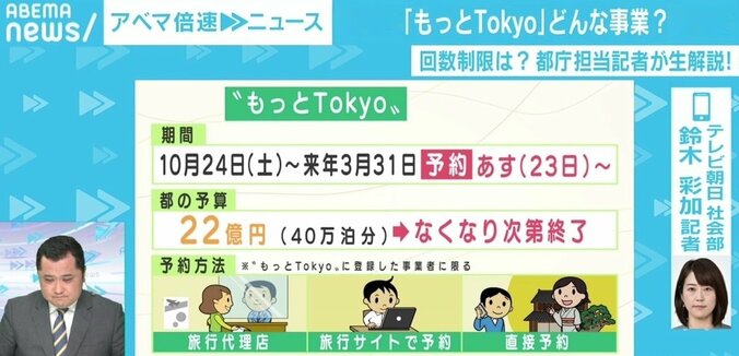 「もっとTokyo」きょうから予約開始 何泊まで？いつまで？ 予約時の注意点 3枚目