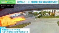 【映像】墜落機と車が衝突し炎上 4歳息子が死亡、母親は重傷
