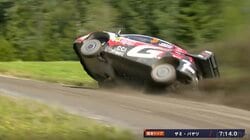 世界ラリーでトヨタのエースが大クラッシュ 車が3回転するも走行継続「思ったよりタイトで…」ドライバー不測の事態を振り返る
