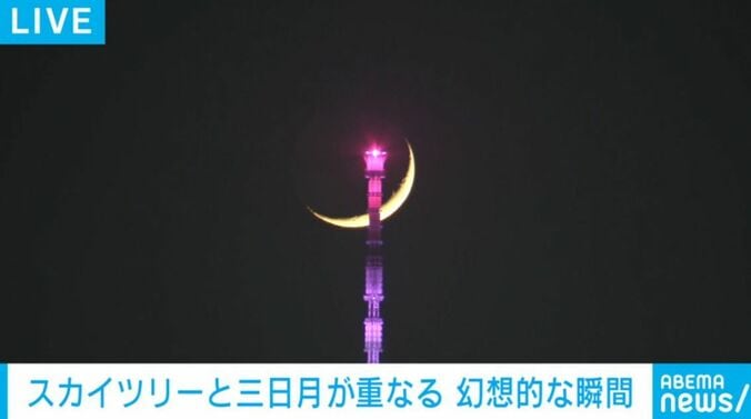 東京スカイツリーと三日月
