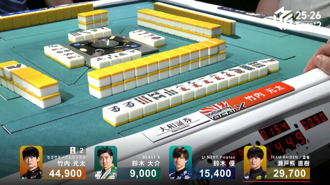 強敵をKO！竹内元太、とどめの跳満ツモで勝利の瞬間