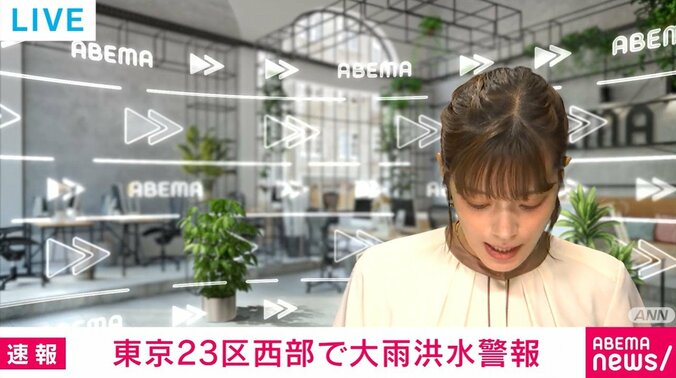東京23区西部で大雨洪水警報