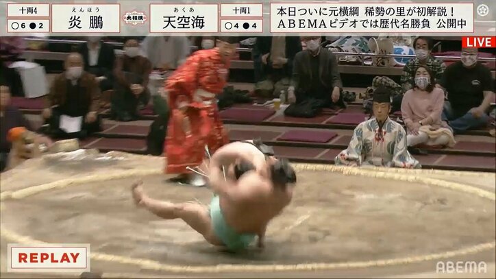 【連続画像】炎鵬の豪快な吊り落とし