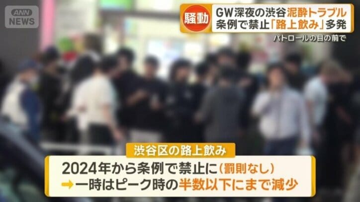 渋谷区の路上飲み