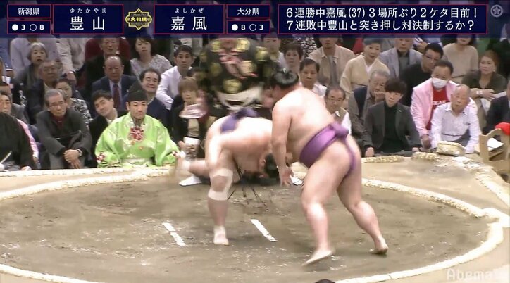 幕内最高齢・37歳の嘉風、“可愛らしいスー女”の声援を受けて3場所ぶりの2桁勝利に王手!