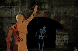 ホラー映画『犬鳴村』と「放課後ミッドナイターズ」がコラボ！人体模型と骨格標本が犬鳴トンネルにやってきて！？