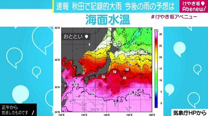 平年より3度も高いのは“異常”、日本周辺の海水温が上昇　豪雨の原因にも 1枚目